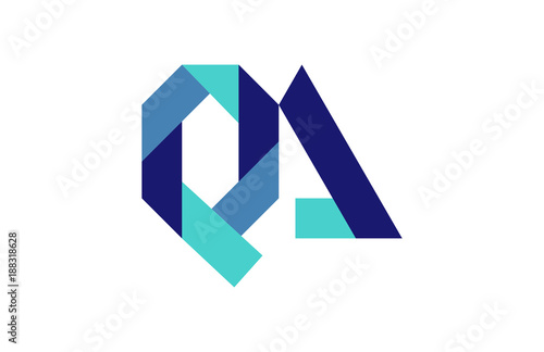 QA Blue Ribbon Letter Logo