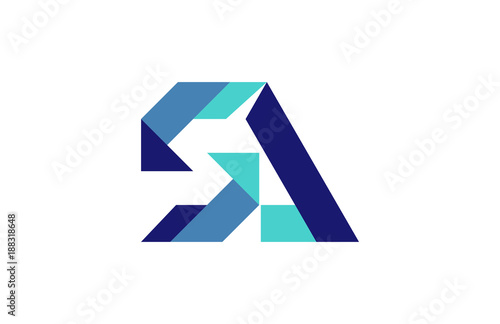 SA Blue Ribbon Letter Logo Free Download SA Blue Ribbon Letter Logo - GFXLoad