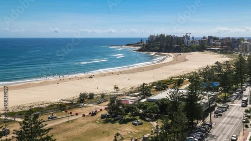 Coolangatta Beach Gold coast Timelapse 4K summer surf ocean