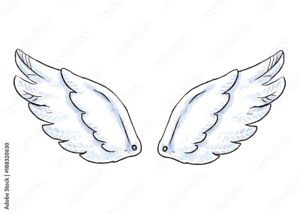 Cute cartoon wings. Vector illustration with white angel or bird wing icon isolated. Cute cartoon wings. Vector illustration with white angel or bird wing icon isolated.