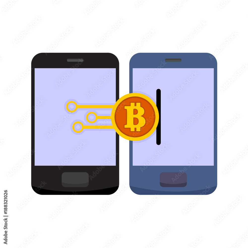 Bitcoind Mobile Electronic Transfer Vector Illustration Graphic Bitcoind Mobile Electronic Transfer Vector Illustration Graphic