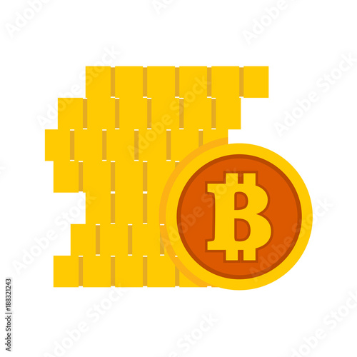 Pile of Bitcoin Stacks Vector Illustration Graphic