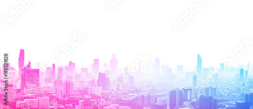 Cityscape in business zone with pastel colour for background