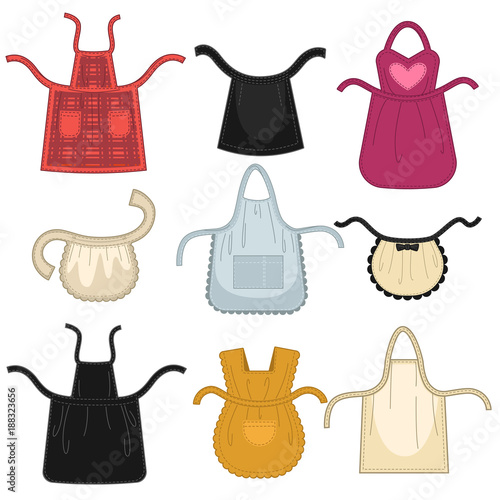 Aprons different isolated vector icons.  photo