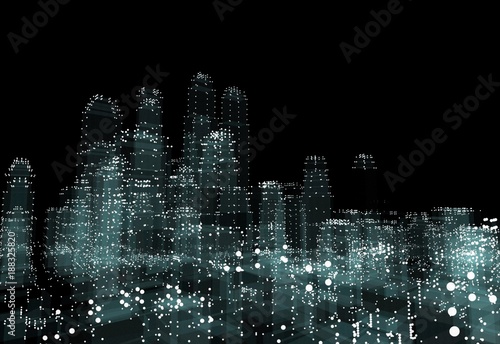 Hologram futuristic interface city photo
