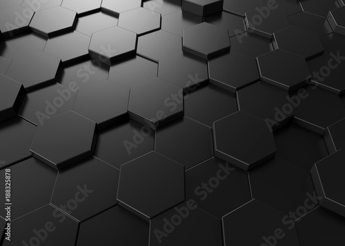 Black hexagon background