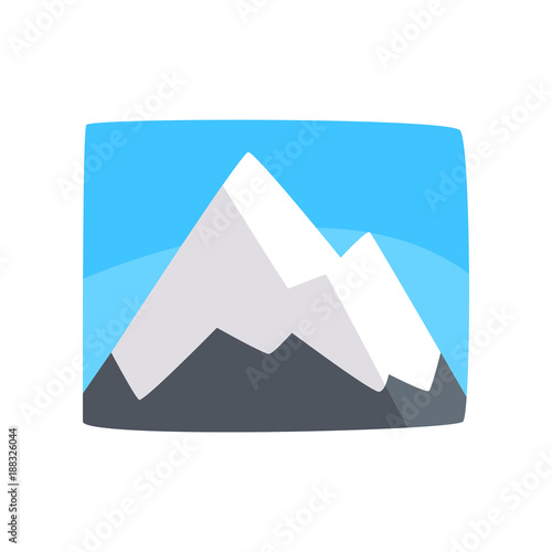 Free Download Snowy rocky mountains and blue sky, beautiful winter landscape background, horizontal vector illustration - GFXLoad