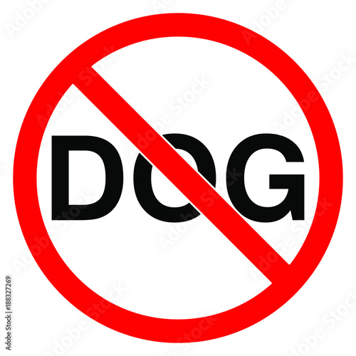 No dogs allowed forbidden sign vector illustration