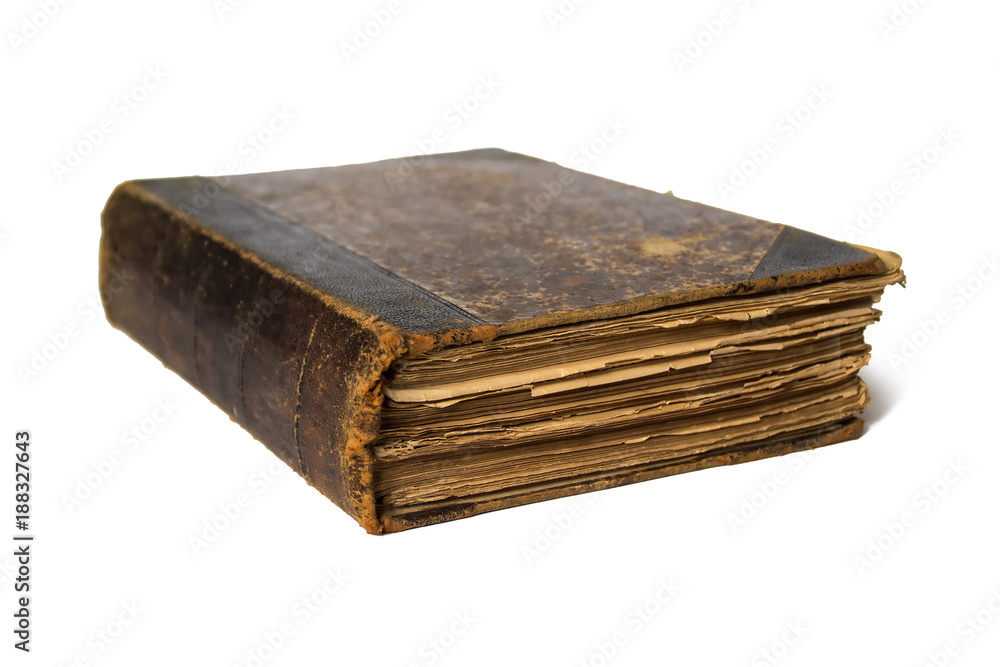 old book on a white background old book on a white background
