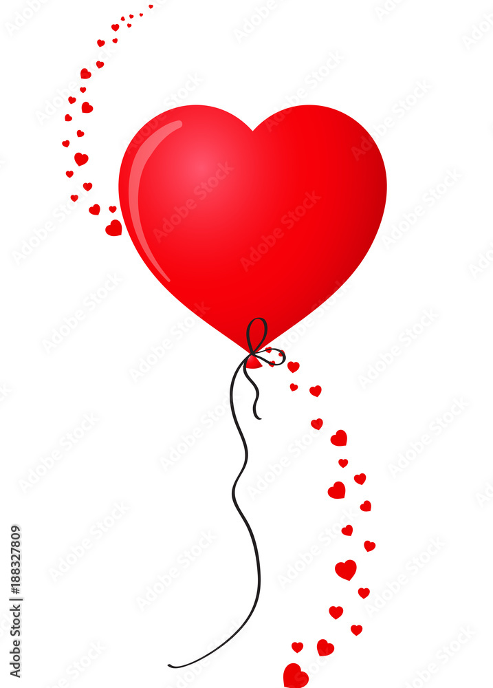 Ruby red realistic heart shaped helium balloon