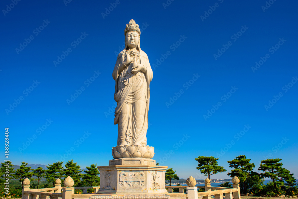 A stone statue of Buddha called Haesugwaneumsang.