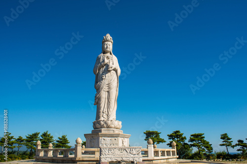 A stone statue of Buddha called Haesugwaneumsang.