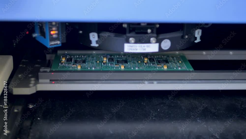 Microelectronics, computer components production line. Microcircuit chip production. 4K. Microelectronics, computer components production line. Microcircuit chip production. 4K.