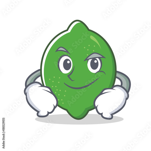 Smirking lime character cartoon style