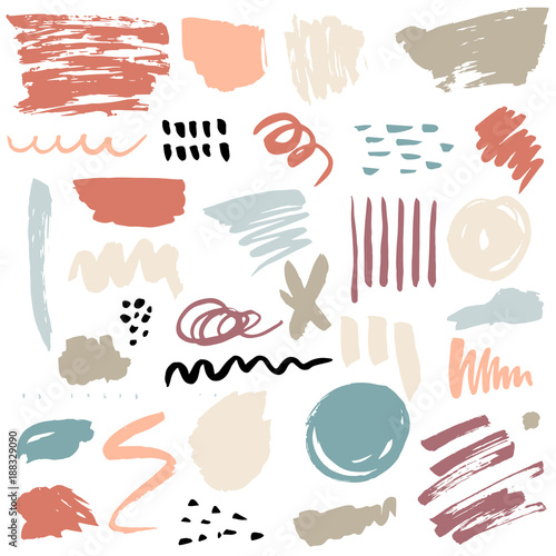 Brush strokes and Paint Splatters Vector set