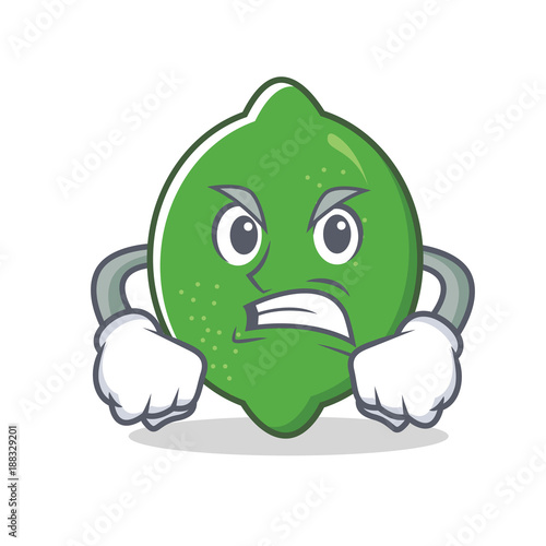 Wallpaper Mural Angry lime mascot cartoon style