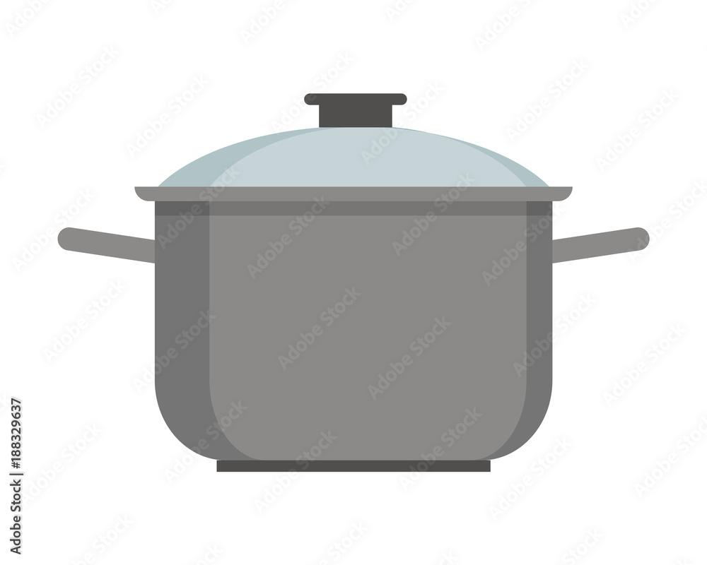 Pot with lid. Icon isolated on white background. Vector illustration. Pot with lid. Icon isolated on white background. Vector illustration.