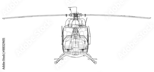 Outline drawing of helicopter