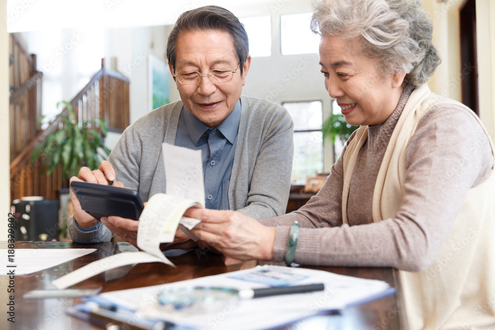 © View Stock - Elderly couples are managing finances