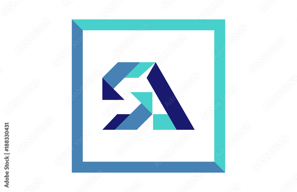 SA Square Ribbon letter Logo SA Square Ribbon letter Logo
