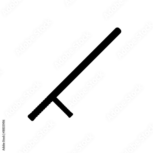 Black silhouettes of batons on white background. Police equipment