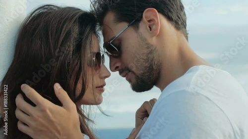 Romantic couple relaxing during vacation cruise