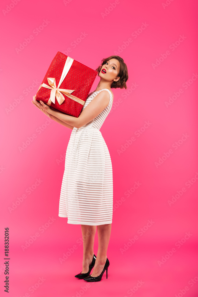 Full length portrait of a pretty girl dressed in dress Full length portrait of a pretty girl dressed in dress