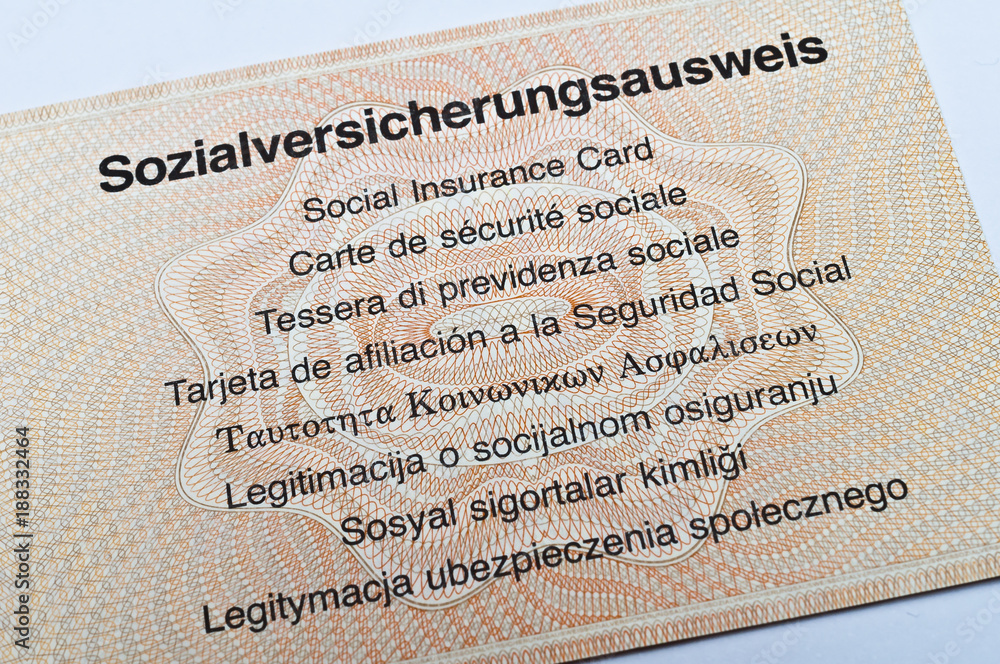 Wo Beantragt Man Ein Führungszeugnis Sozialversicherungsausweis Stock-Foto | Adobe Stock