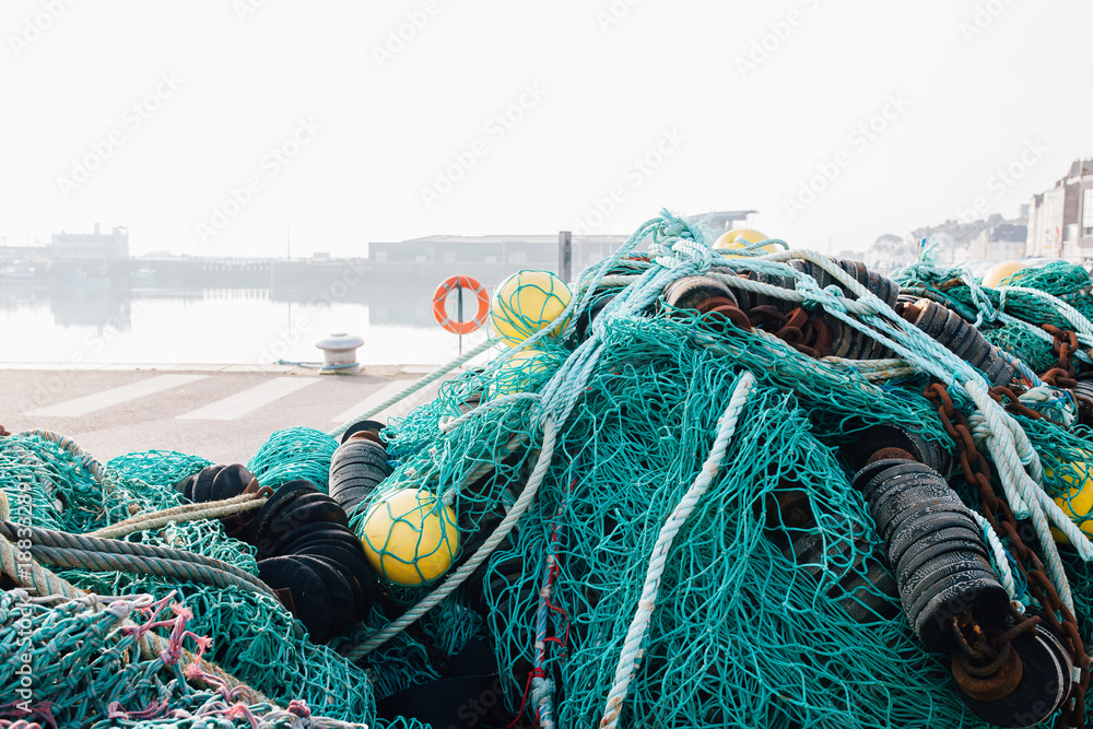 Fishing nets in Granville harbor