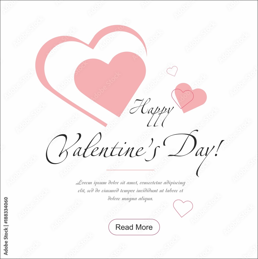 Valentine's Day party web banner, background with pink hearts