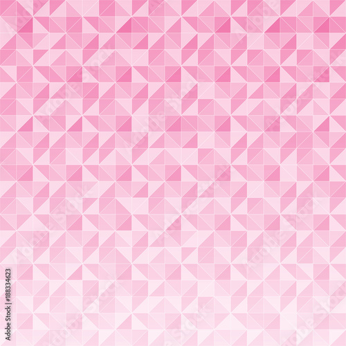 Abstract geometric triangle pattern mosaic on pink color background.