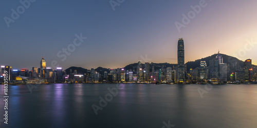 Victoria Harbor of Hong Kong at twilight