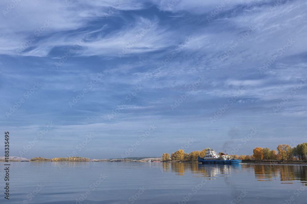 river pusher on the Kama river