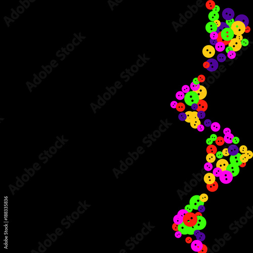 Vector Confetti Background Pattern. Element of design. Colored buttons on a black background