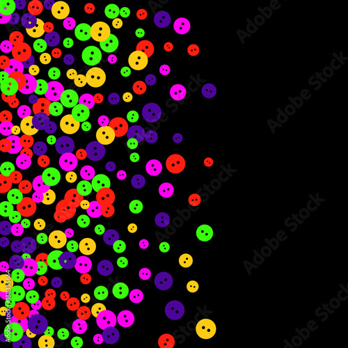Vector Confetti Background Pattern. Element of design. Colored buttons on a black background