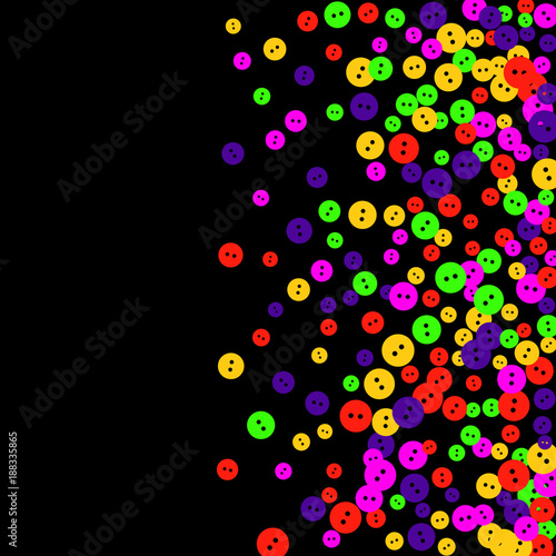 Vector Confetti Background Pattern. Element of design. Colored buttons on a black background