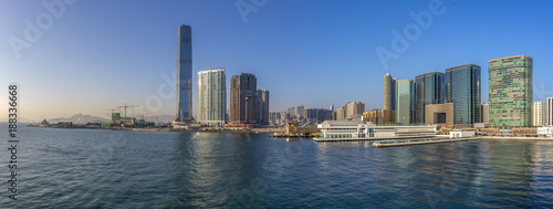 West Kowloon, Victoria Harbour of Hong Kong at afternoon