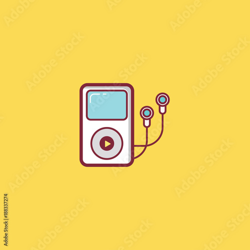 ipod music icon flat illustration full vector