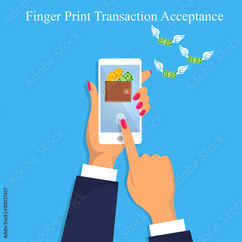 finger print money trasnaction acceptance photo