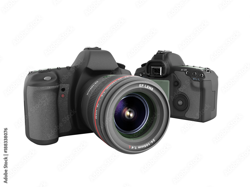 photo cameras 3d render on white no shadow photo cameras 3d render on white no shadow
