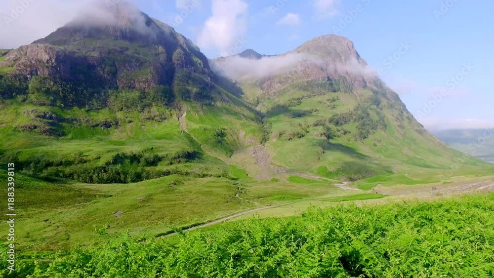 Beautiful sunrise over the mountains of Glencoe, Scotland, Europe Beautiful sunrise over the mountains of Glencoe, Scotland, Europe