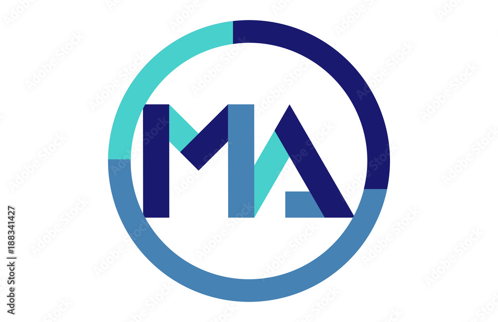 MA Global Circle Ribbon Letter Logo MA Global Circle Ribbon Letter Logo