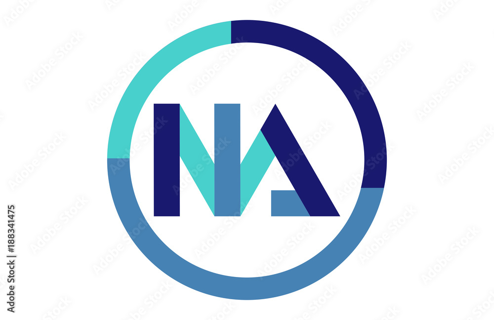 NA Global Circle Ribbon Letter Logo NA Global Circle Ribbon Letter Logo