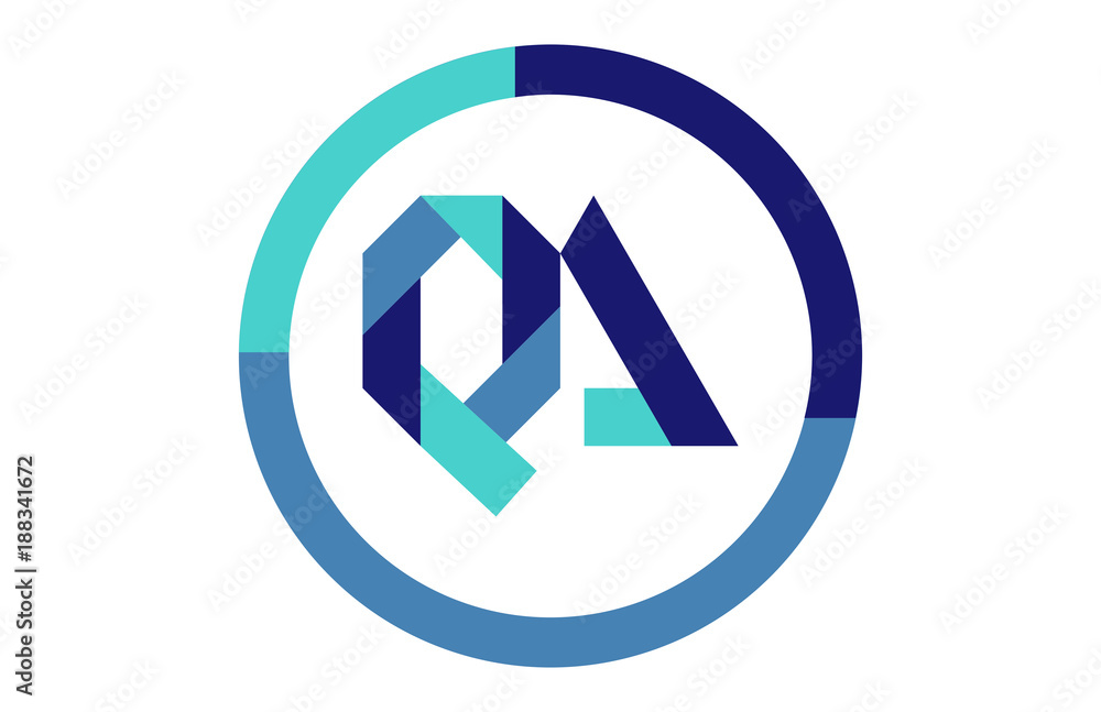 QA Global Circle Ribbon Letter Logo QA Global Circle Ribbon Letter Logo