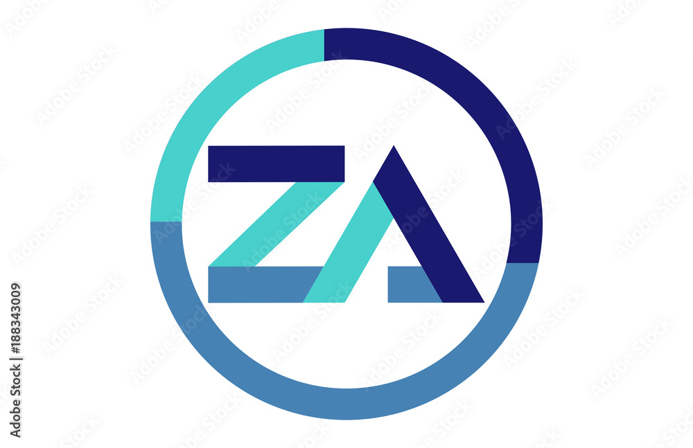 ZA Global Circle Ribbon Letter Logo ZA Global Circle Ribbon Letter Logo