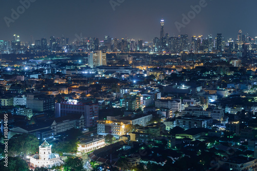 Bangkok city night light, Thailand - cityscape background