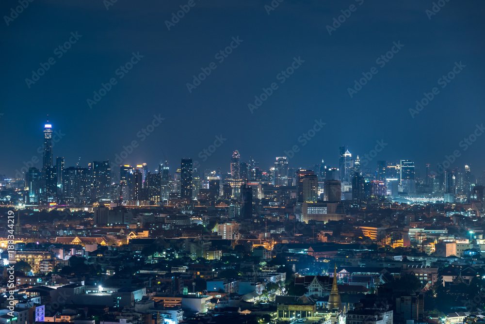 Bangkok city night light, Thailand - cityscape background