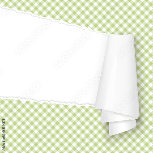 ripped open paper checkered green