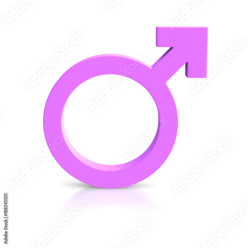 Isolated Pink Female Icon on a Light Reflective Surface