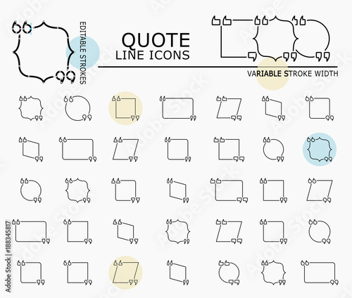 Quote line icons with minimal nodes and editable stroke width and style